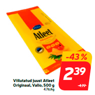 Allahindlus - Viilutatud juust Atleet Originaal, Valio, 500 g