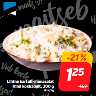 Allahindlus - Lihtne kartuli-munasalat Rimi kokkadelt, 300 g