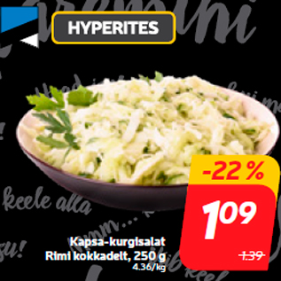 Allahindlus - Kapsa-kurgisalat Rimi kokkadelt, 250 g