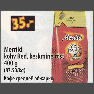 Allahindlus - Merrild kohv Red, keskmine röst ,400 g