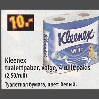 Allahindlus - Kleenex tualettpaber, välge, 4 rulli/pakis