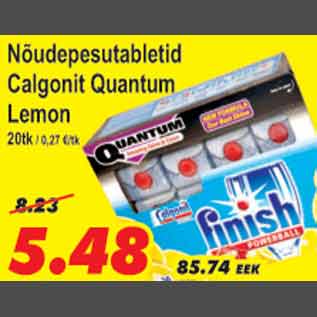 Allahindlus - Nõudepesutabletid Calgonit Quantum Lemon