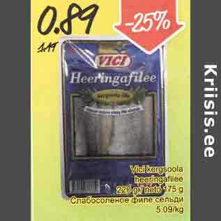 Allahindlus - Vici kergsoola heeringafilee 220 g/neto 175 g