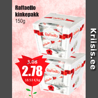 Allahindlus - Raffaello kinkekarp 150 g