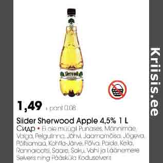 Allahindlus - Siider Sherwood Apple 4,5% 1 L