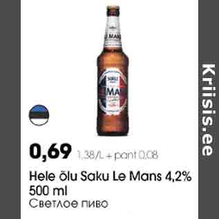 Allahindlus - Hеlе õlu Saku Le Mans 4,2% 500 ml