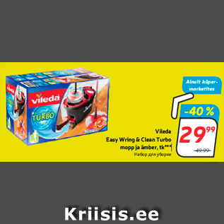 Allahindlus - Vileda Easy Wring & Clean Turbo mopp ja ämber, tk***