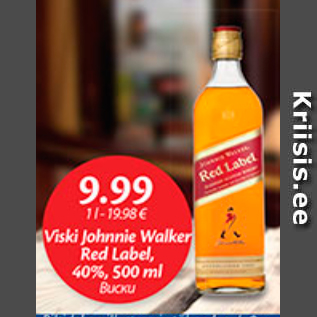 Allahindlus - Viski Johnnie Walker red Label