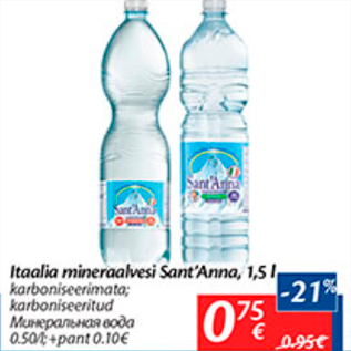 Allahindlus - Itaalia mineraalvesi Sant´Anna, 1,5 l