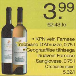 Allahindlus - KPN vein Farnese Trebbiano D