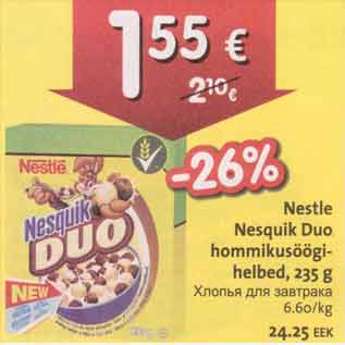 Allahindlus - Nestle Nesquik Duo hommikusöögihelbed