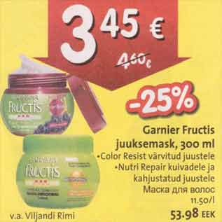 Allahindlus - Garnier Fructis juuksemask