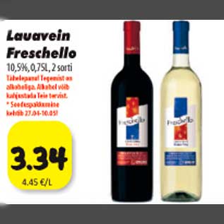 Allahindlus - Lauavein Freschello 10,5%, 0,75L, 2 sorti