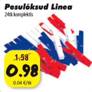 Allahindlus - Pesulõksud Linea 24 tk komplektis