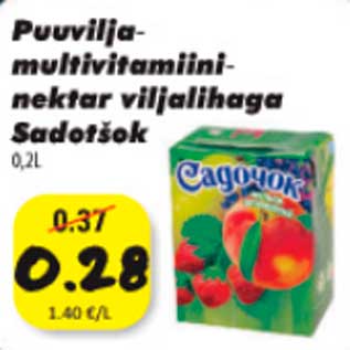 Allahindlus - Puuviljamultivitamiininektar viljalihaga Sadotšok 0,2l