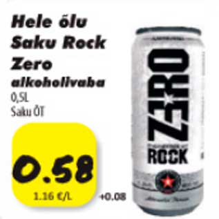 Allahindlus - Hele õlu Saku Rock Zero alkoholivaba 0,5l