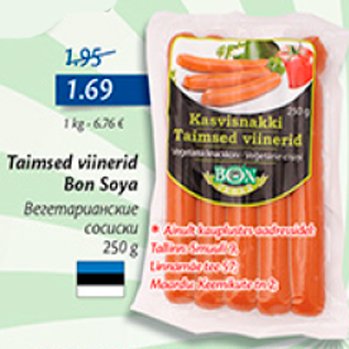 Allahindlus - Taimsed viinerid Bon Soya 250 g