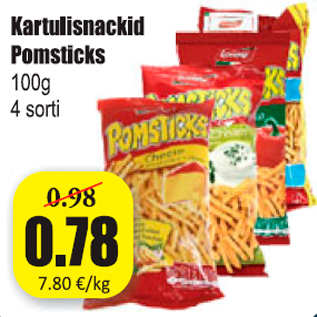 Allahindlus - Kartulisnackid Pomsticks