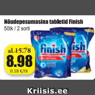 Allahindlus - Nõudepesumasina tabletid Finish