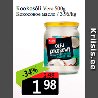 Allahindlus - Kookosõli Vera 500g