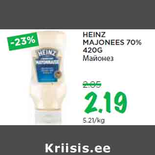 Allahindlus - HEINZ MAJONEES 70% 420G