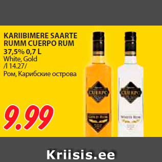 Allahindlus - KARIIBIMERE SAARTE RUMM CUERPO RUM