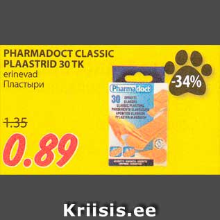 Allahindlus - PHARMADOCT CLASSIC PLAASTRID 30 TK