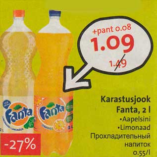 Allahindlus - Karastusjook Fanta, 2 l