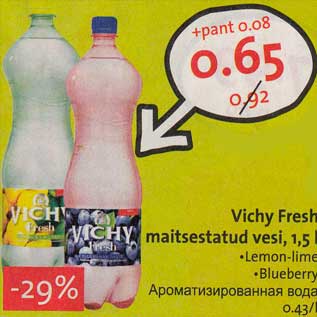 Allahindlus - Vichy Fresh maitsestatud vesi, 1,5 l