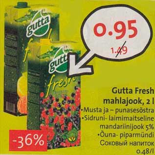 Allahindlus - Gutta Fresh mahlajook, 2 l