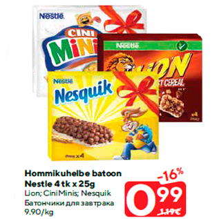 Allahindlus - Hommikuhelbe batoon Nestle 4 tk x 25g