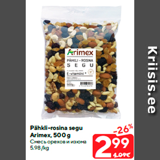 Allahindlus - Pähkli-rosina segu Arimex, 500 g