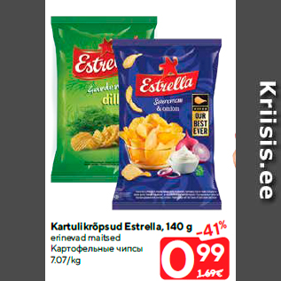 Allahindlus - Kartulikrõpsud Estrella, 140 g