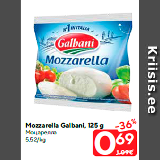 Allahindlus - Mozzarella Galbani, 125 g