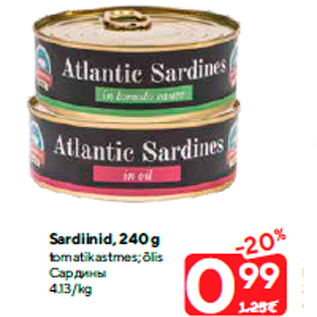 Allahindlus - Sardiinid, 240 g