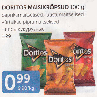 Allahindlus - DORITOS MAISIKRÕPSUD 100 G