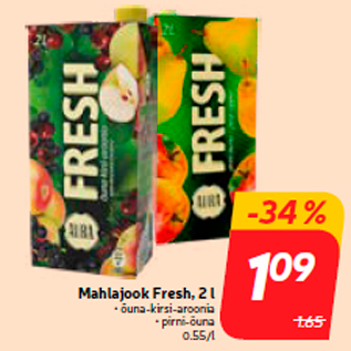 Allahindlus - Mahlajook Fresh, 2 l