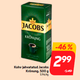 Allahindlus - Kohv jahvatatud Jacobs Krönung, 500 g