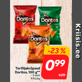 Allahindlus - Tortiljakrõpsud Doritos, 100 g**