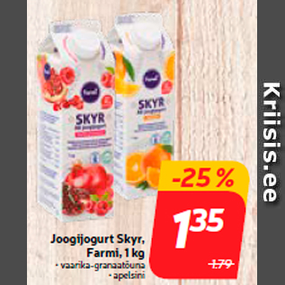 Allahindlus - Joogijogurt Skyr, Farmi, 1 kg