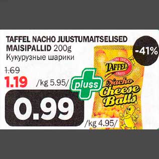 Allahindlus - TAFFEL NACHO JUUSTUMAITSELISED MAISlPALLlD 200g