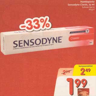 Allahindlus - Hambapasta Sensodyne Classic