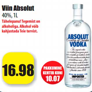 Allahindlus - Viin Absolut