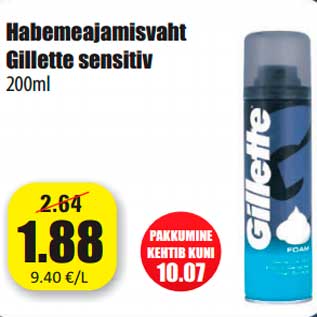 Allahindlus - Habemeajamisvaht Gillette sensitiv 200ml