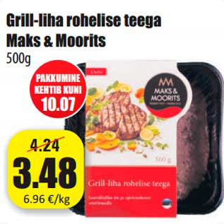 Allahindlus - Grill-liha rohelise teega Maks & Moorits 500g