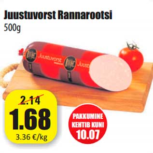 Allahindlus - Juustuvorst Rannarootsi 500g