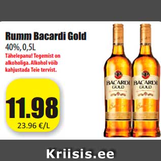 Allahindlus - Rumm Bacardi Gold