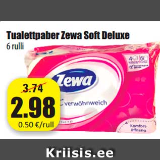 Allahindlus - Tualettpaber Zewa Soft Deluxe