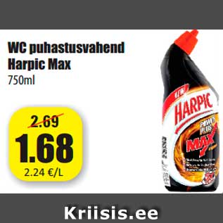 Allahindlus - WC puhastusvahend Harpic Max 750ml