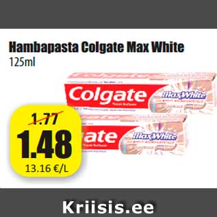 Allahindlus - Hambapasta Colgate Max White 125ml